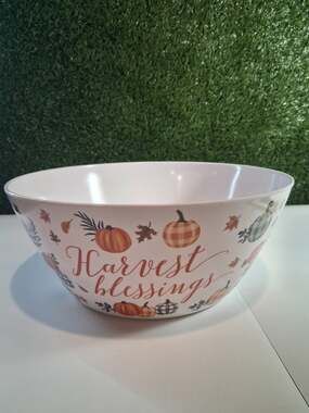 Maison Home International Harvest Blessings Melamine Serving Bowl 11 Inch NWT